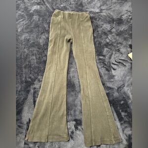 Zara Kids Girls Black Flare Ribbed Knit Pants Size 6-7